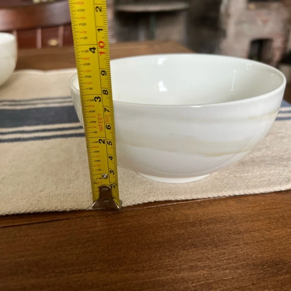 2 WEDGWOOD  Vera Wang Vera Venato Imperial Marble Bone China Cereal Bowls 5.75”